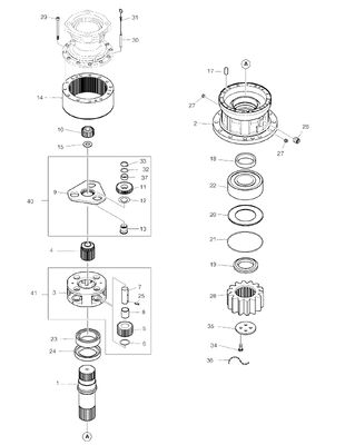 130401-00026 130401-00026A K1004037A DX255LC DX255LC DX260 DOOSAN के लिए स्विंग रिडक्शन गियर